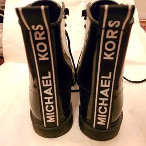 Michael Kors black lace up combat boots